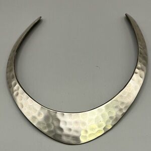 Gold Cored Crescent Necklace with Organic Texture